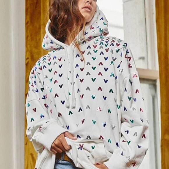 Boutique Sequin Embellished Solid Hoodie Long Sleeve Pullover Black - Picture 9 of 14